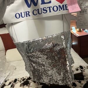 Sequin Silver ASTR The Label Shirt